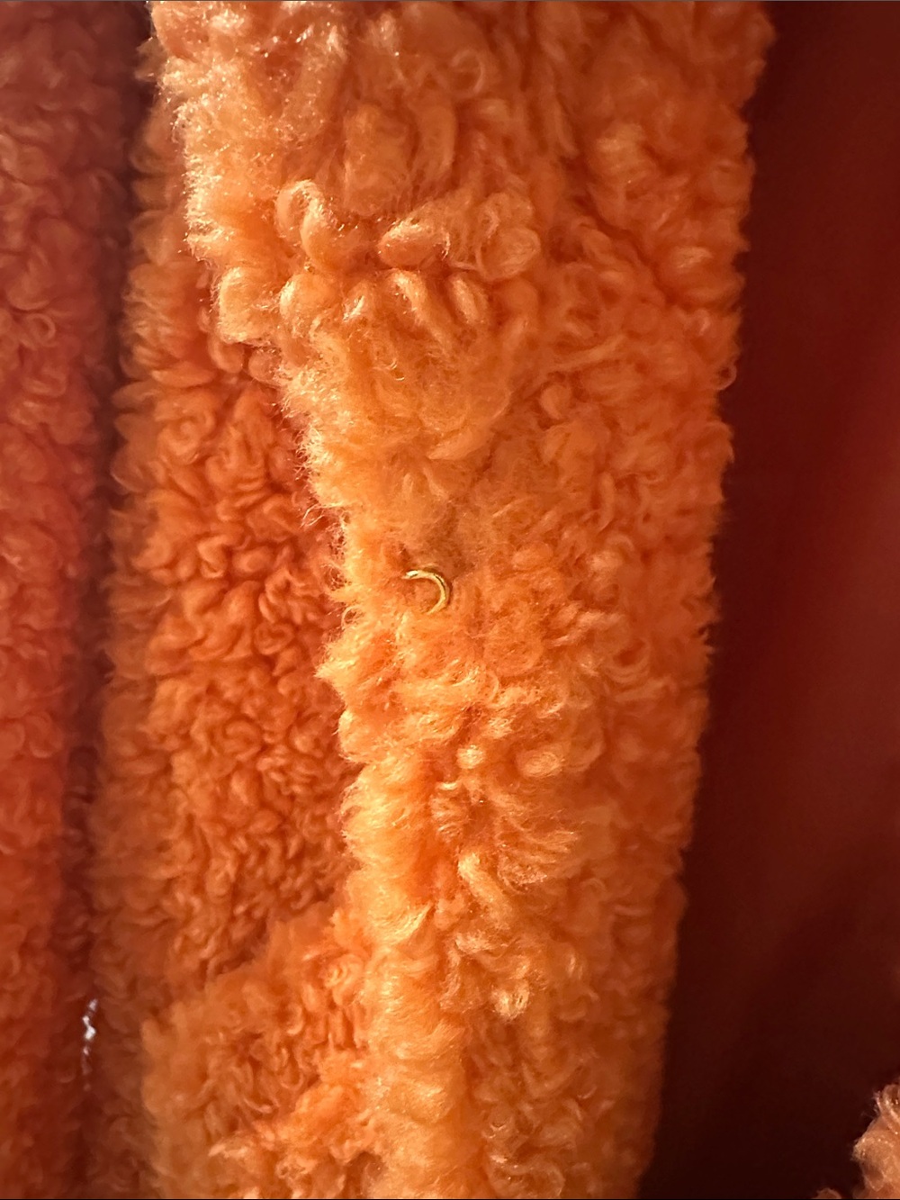 INC International Concepts Orange Teddy Fringe Long Coat - Picture 5 of 8